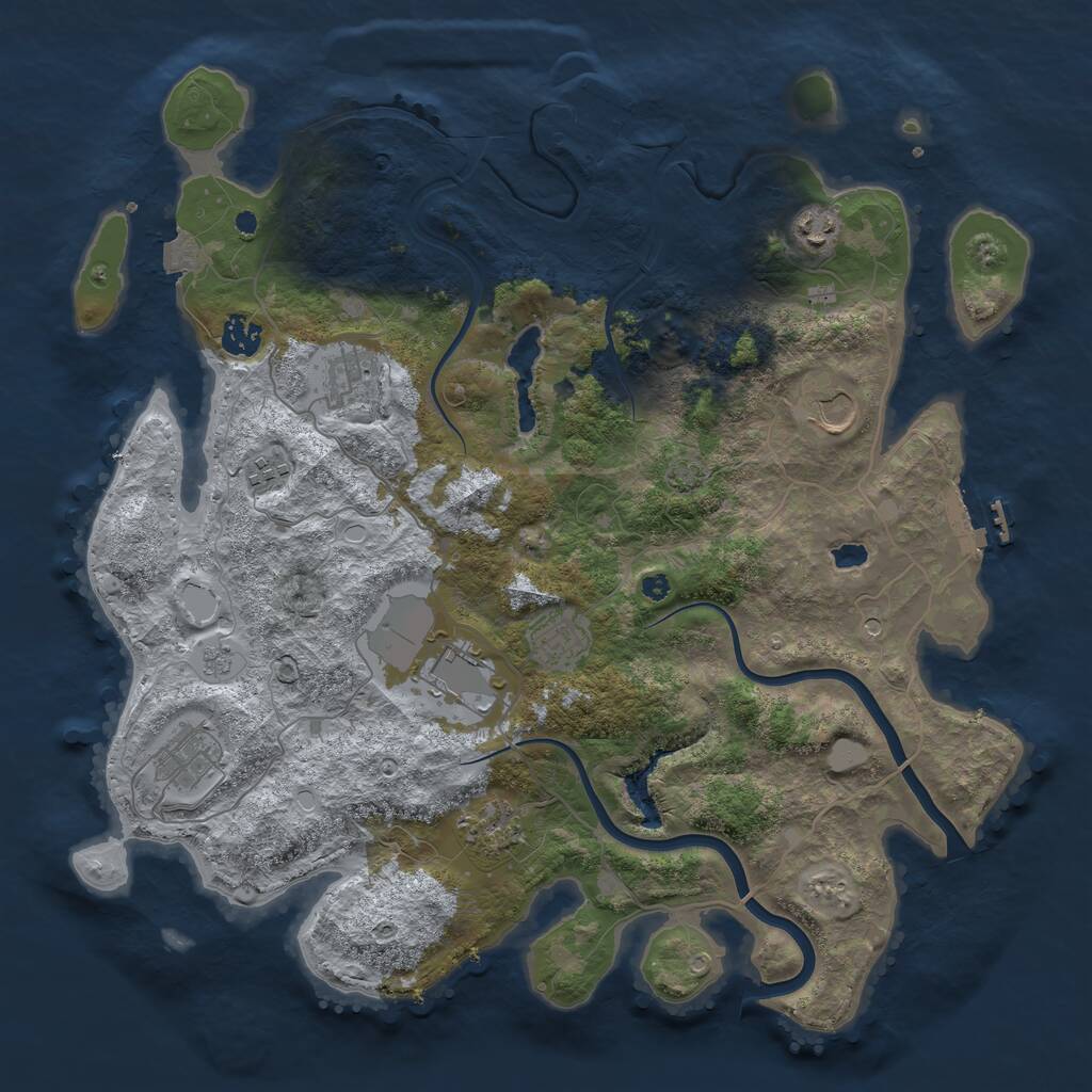 Rust Map: Procedural Map, Size: 4000, Seed: 467408008, 15 Monuments