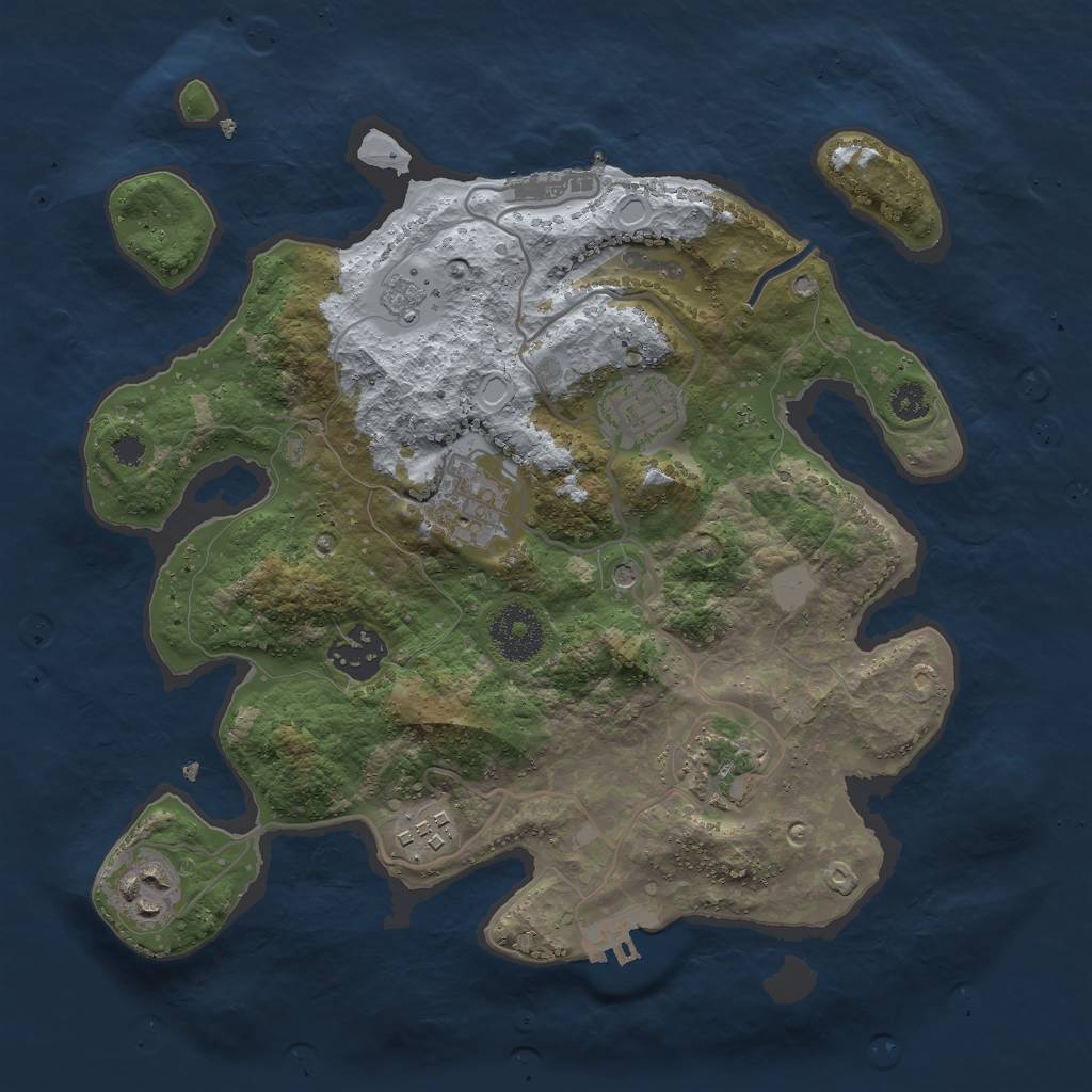 Rust Map: Procedural Map, Size: 3000, Seed: 88050, 13 Monuments