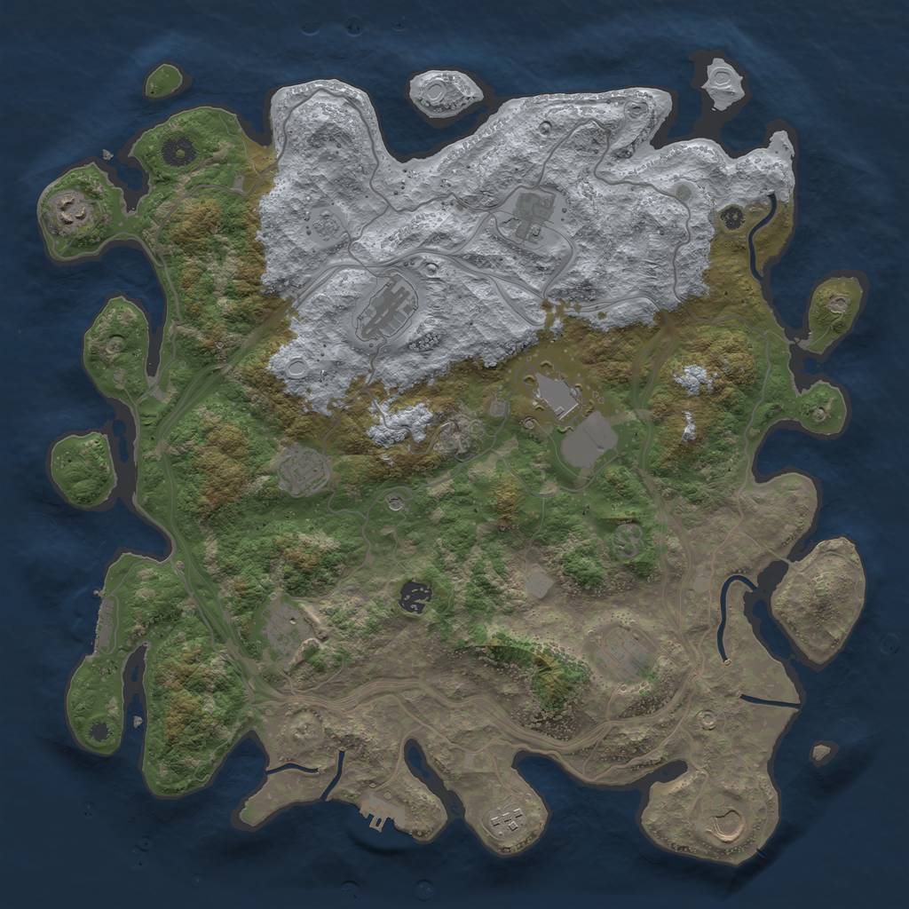 Rust Map: Procedural Map, Size: 4250, Seed: 183370118, 19 Monuments