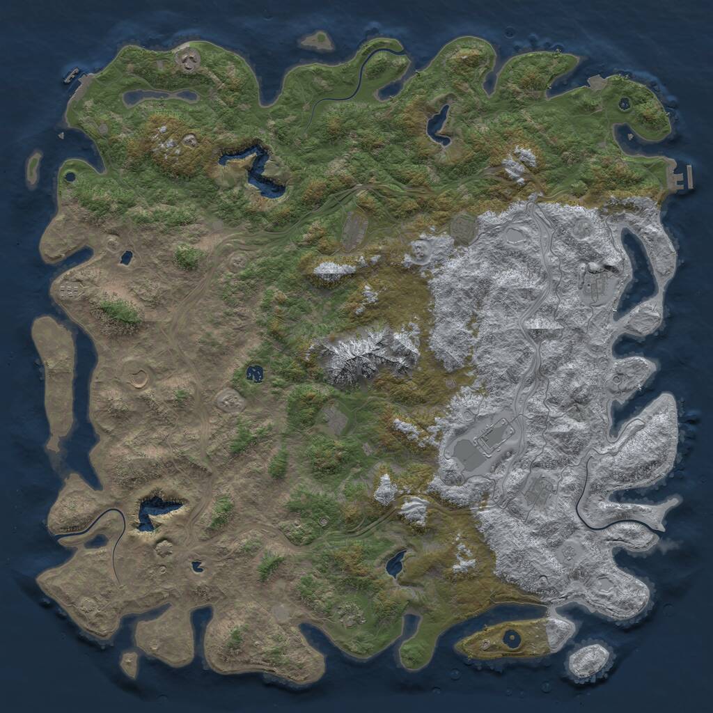 Rust Map: Procedural Map, Size: 6000, Seed: 1887, 17 Monuments