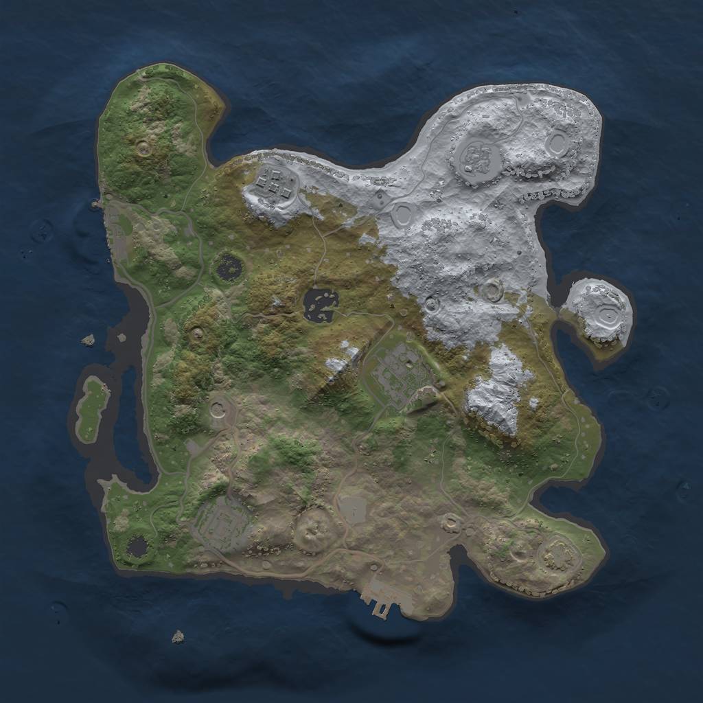 Rust Map: Procedural Map, Size: 2880, Seed: 1937479257, 12 Monuments