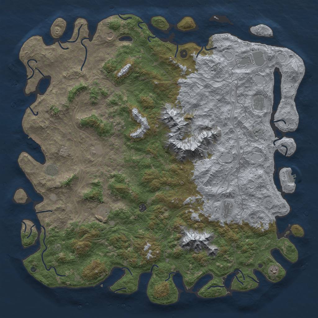 Rust Map: Procedural Map, Size: 6000, Seed: 209357, 18 Monuments