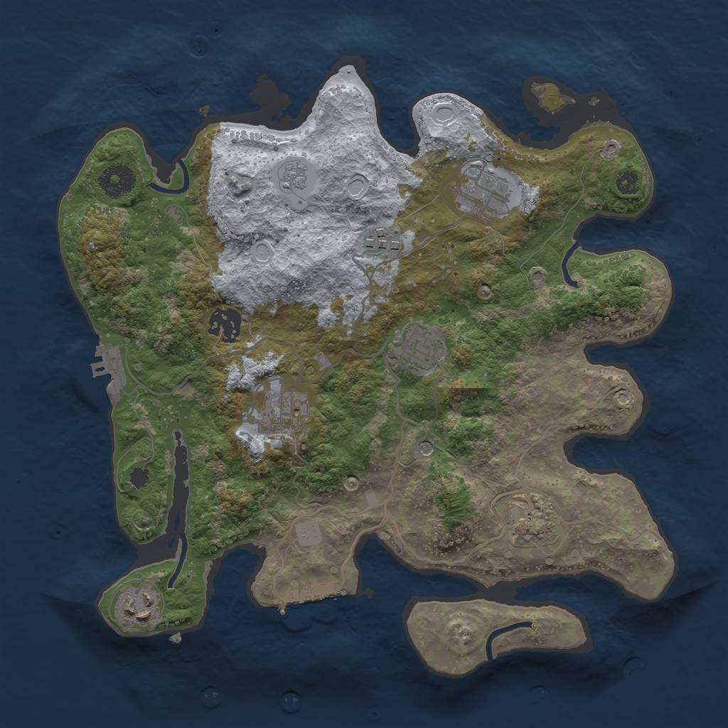 Rust Map: Procedural Map, Size: 3200, Seed: 13402774, 16 Monuments