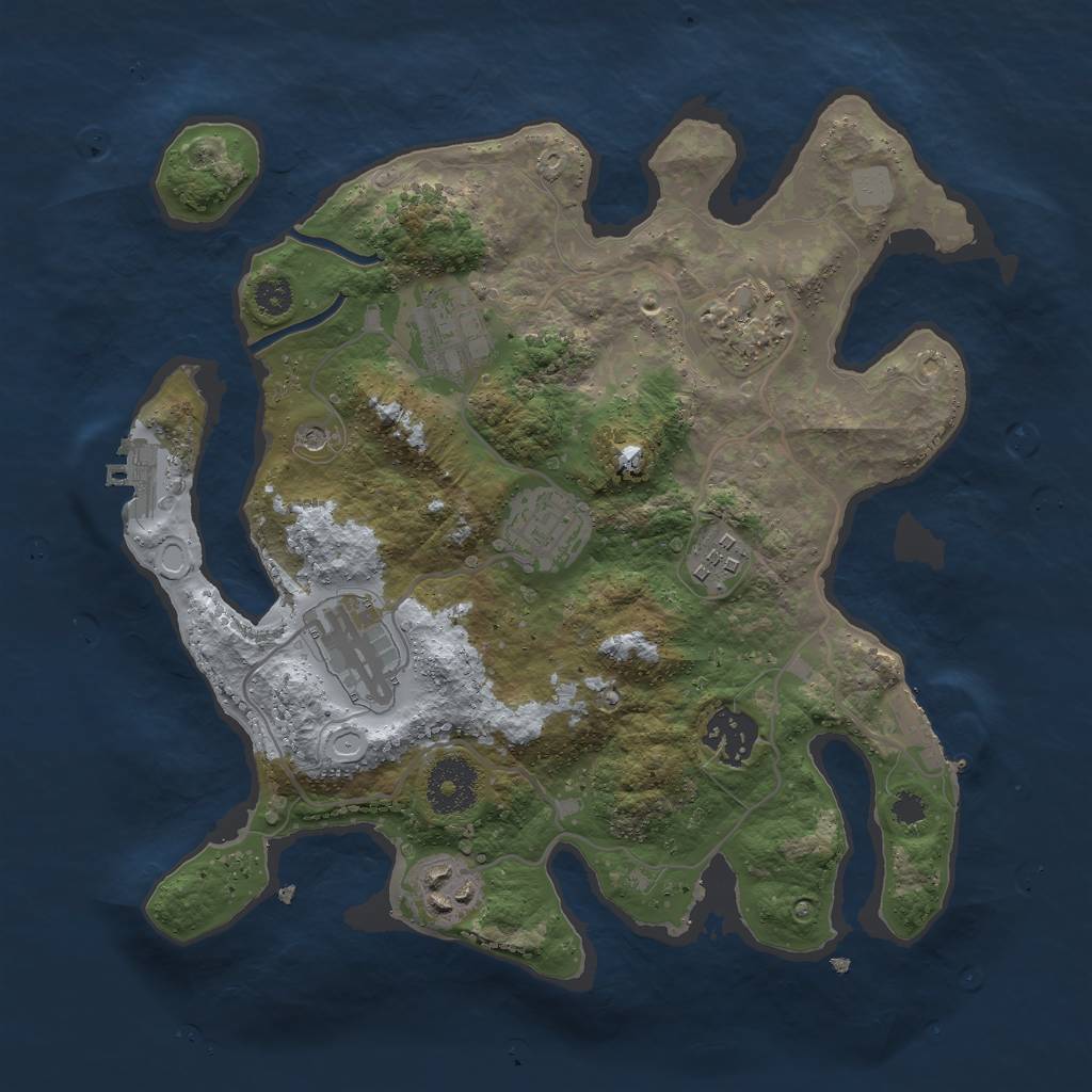 Rust Map: Procedural Map, Size: 3000, Seed: 8956663, 13 Monuments
