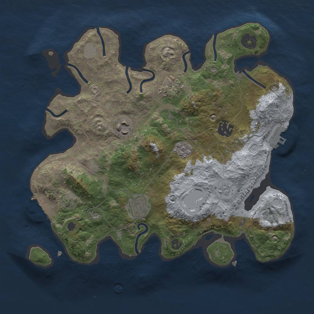 Rust Map: Procedural Map, Size: 3000, Seed: 1742116965, 14 Monuments