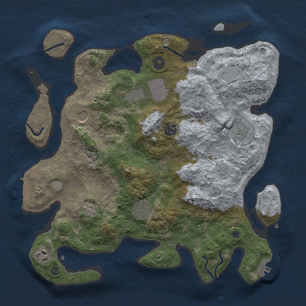 Rust Map: Procedural Map, Size: 3500, Seed: 1488920884, 15 Monuments