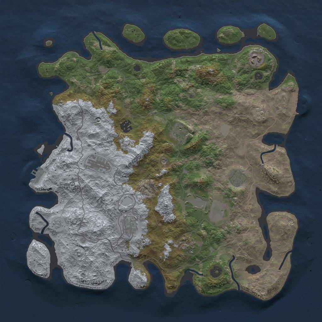Rust Map: Procedural Map, Size: 4100, Seed: 15332, 18 Monuments