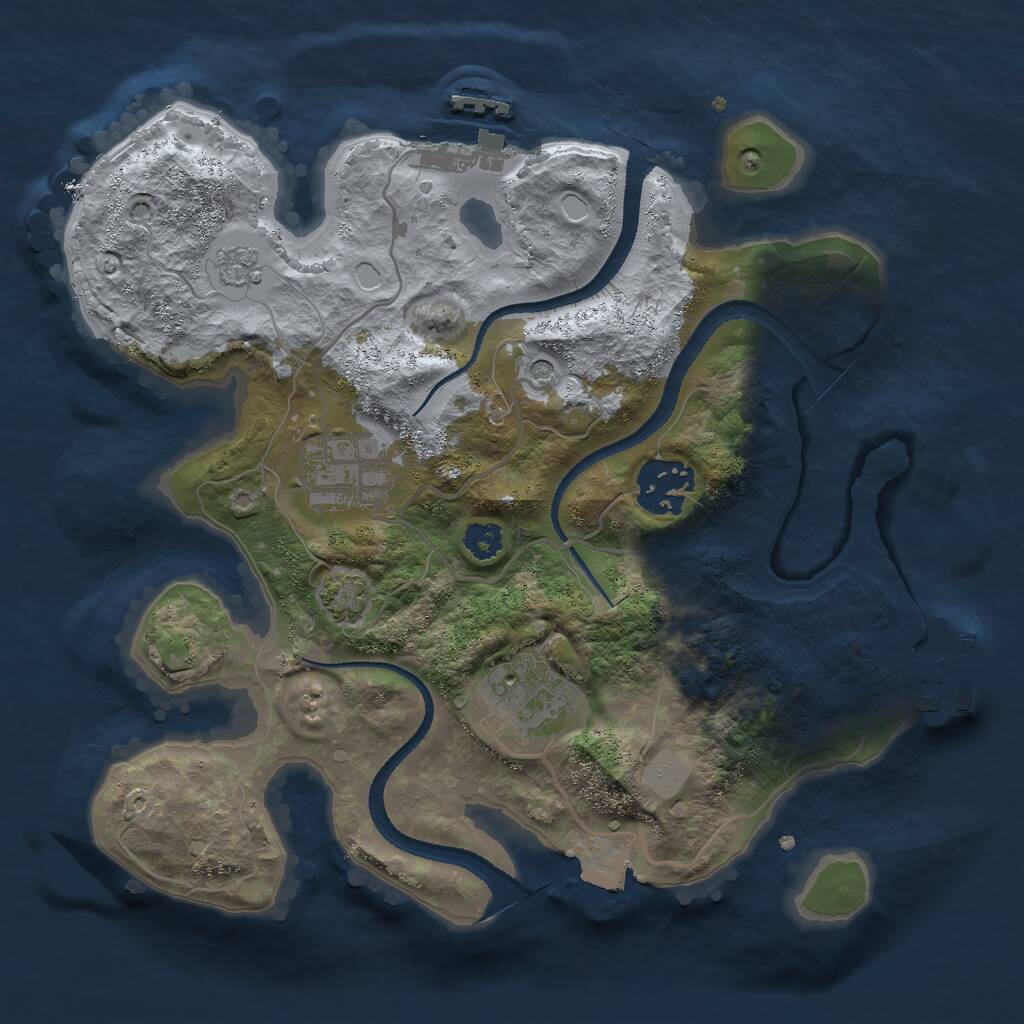 Rust Map: Procedural Map, Size: 2680, Seed: 536168431, 9 Monuments