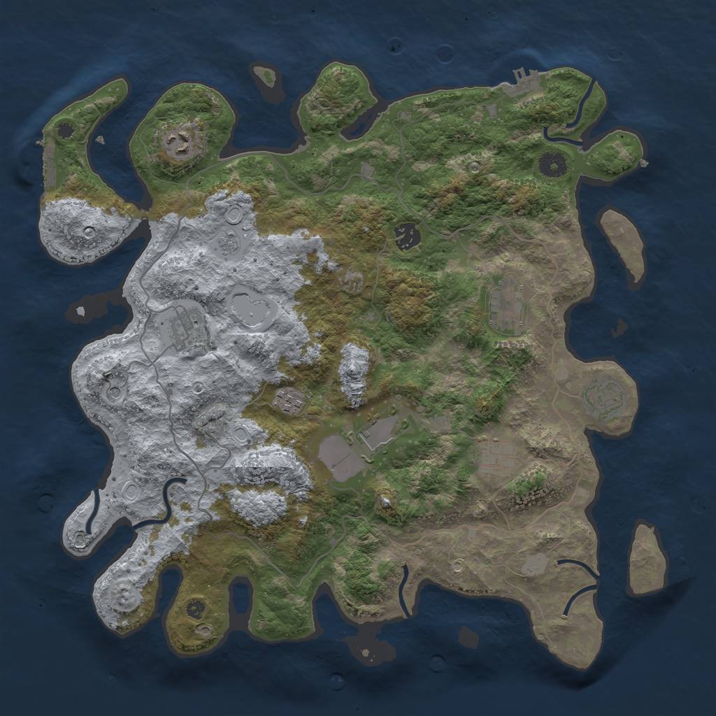Rust Map: Procedural Map, Size: 4000, Seed: 6901, 15 Monuments