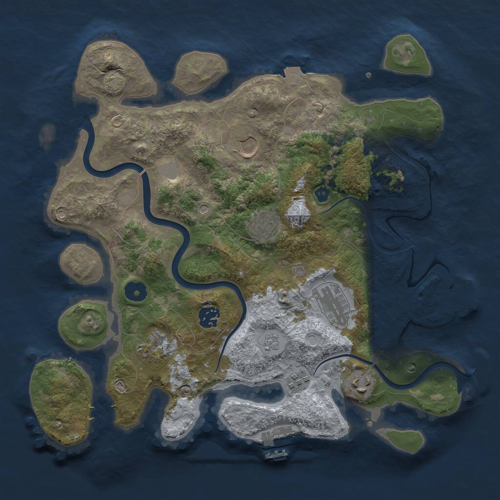 Rust Map: Procedural Map, Size: 3500, Seed: 1664281512, 13 Monuments