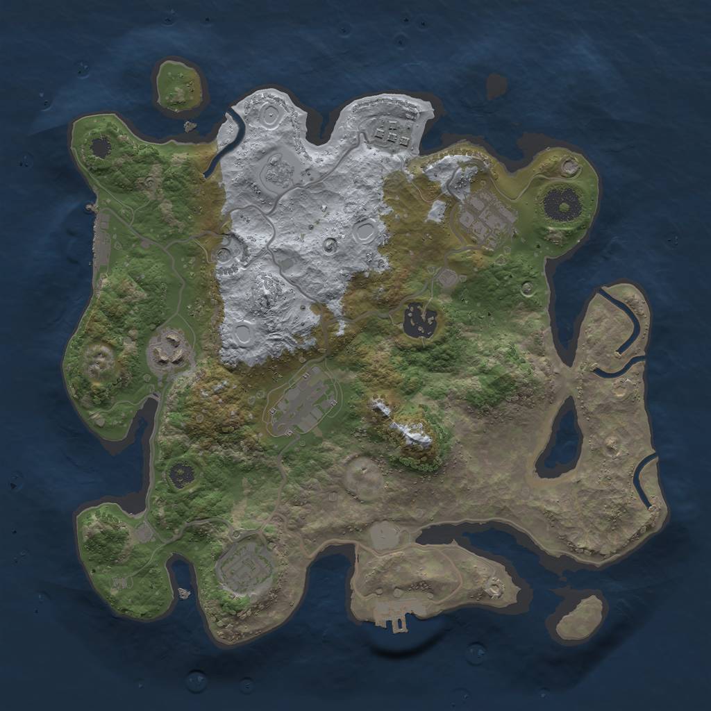 Rust Map: Procedural Map, Size: 3000, Seed: 604066674, 15 Monuments