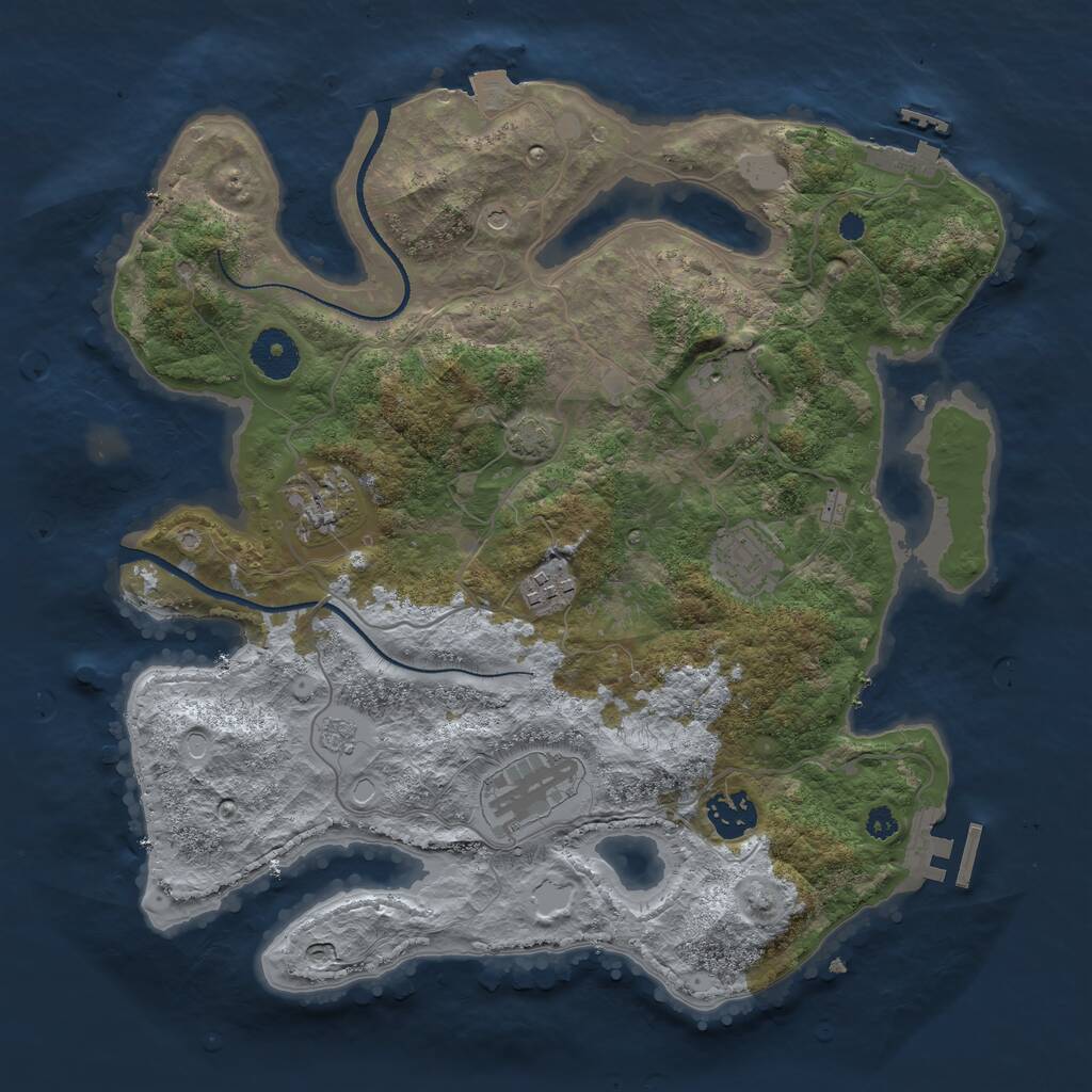 Rust Map: Procedural Map, Size: 3400, Seed: 66674439, 12 Monuments