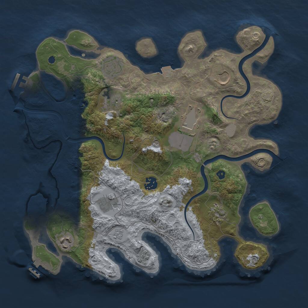Rust Map: Procedural Map, Size: 3500, Seed: 597988431, 15 Monuments