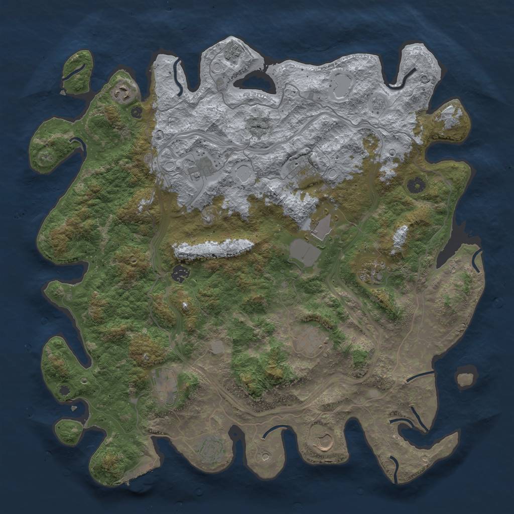 Rust Map: Procedural Map, Size: 4500, Seed: 1782953332, 17 Monuments