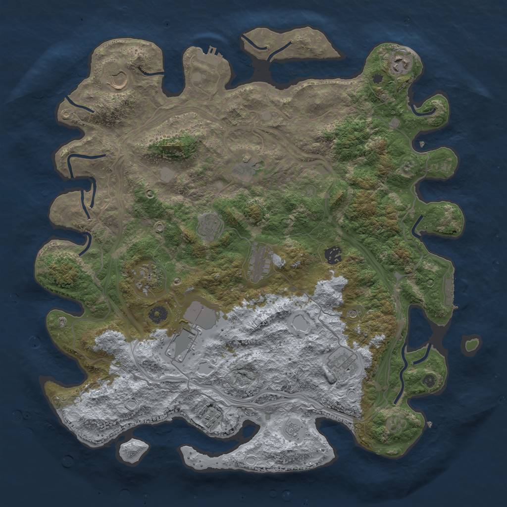 Rust Map: Procedural Map, Size: 4250, Seed: 1015239831, 19 Monuments