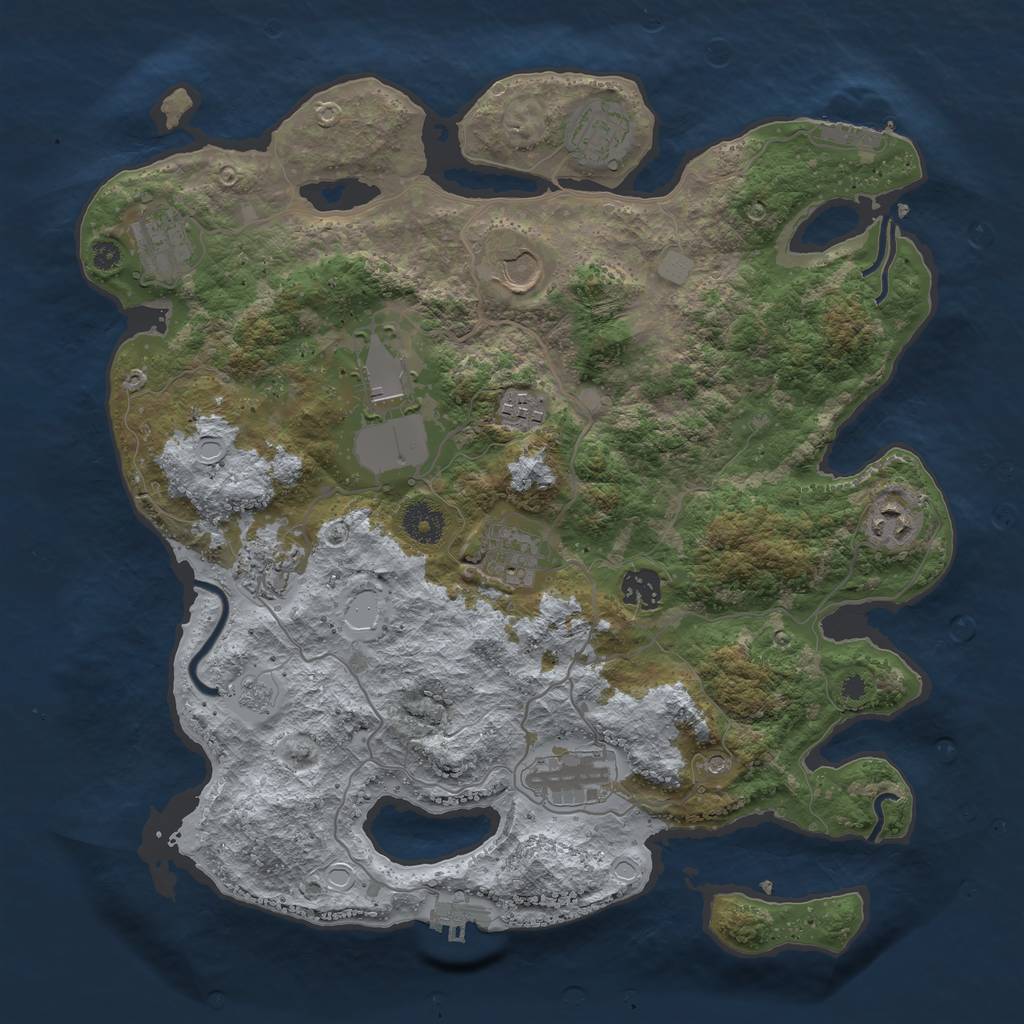 Rust Map: Procedural Map, Size: 3696, Seed: 19486121, 19 Monuments