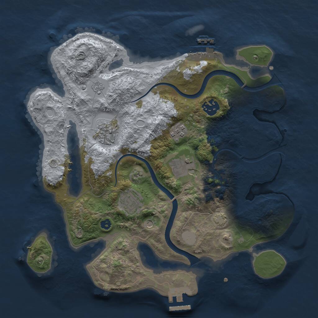 Rust Map: Procedural Map, Size: 3000, Seed: 12728, 11 Monuments