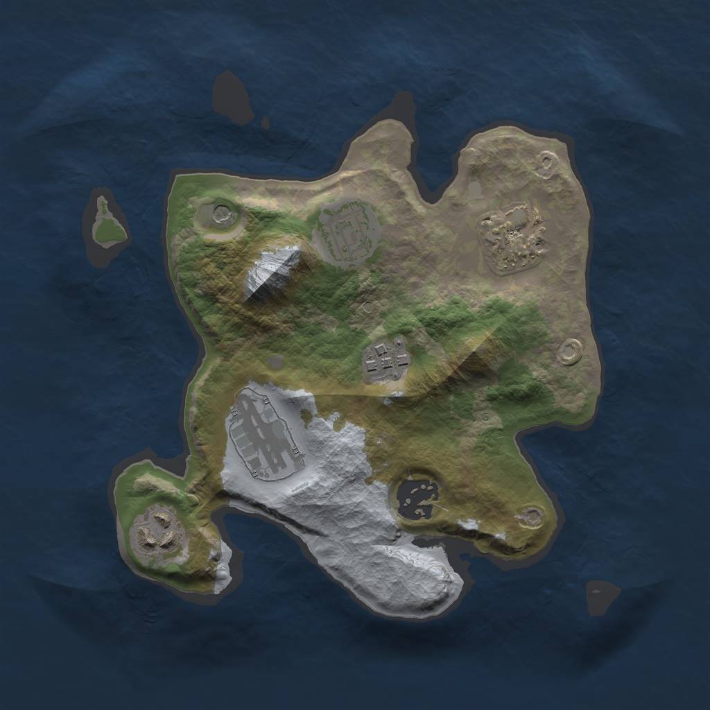 Rust Map: Barren, Size: 2500, Seed: 4233, 9 Monuments