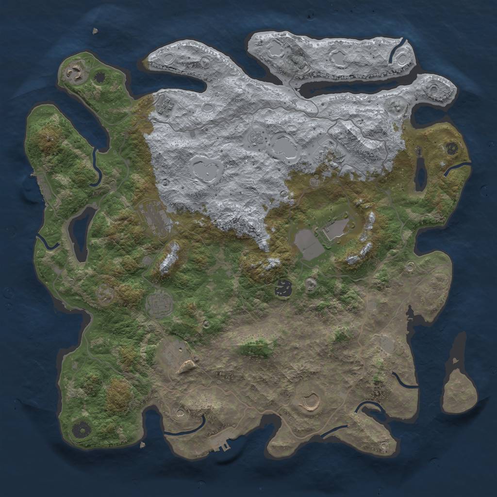 Rust Map: Procedural Map, Size: 4200, Seed: 2555487, 18 Monuments