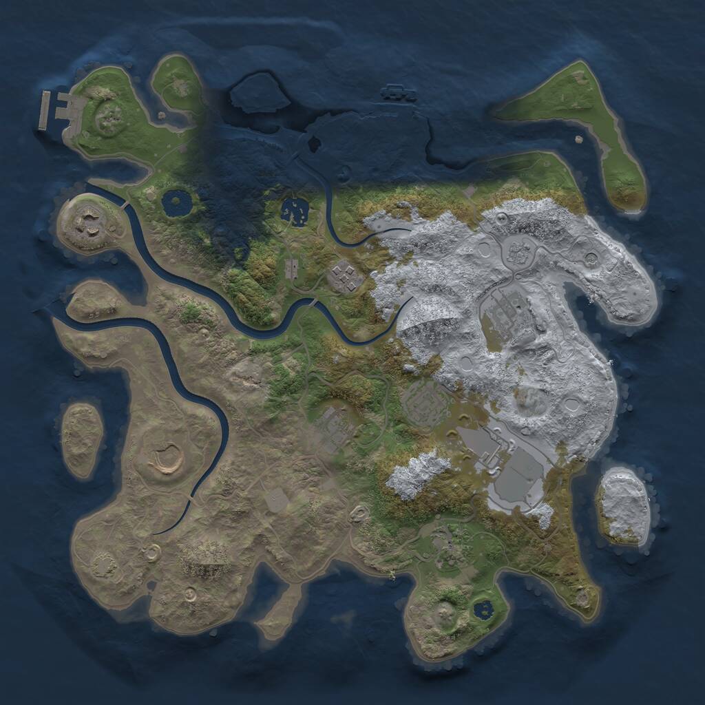 Rust Map: Procedural Map, Size: 3600, Seed: 720540167, 15 Monuments