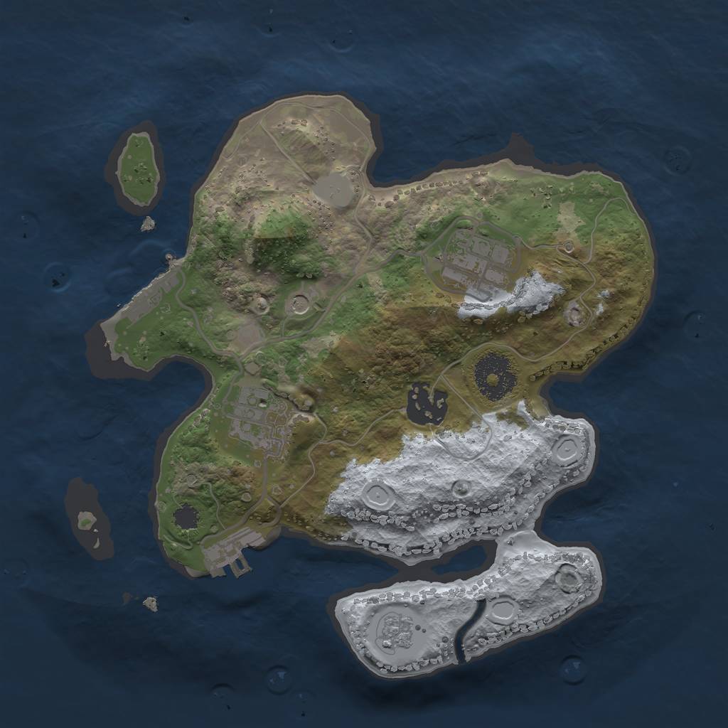 Rust Map: Procedural Map, Size: 2500, Seed: 926662208, 12 Monuments