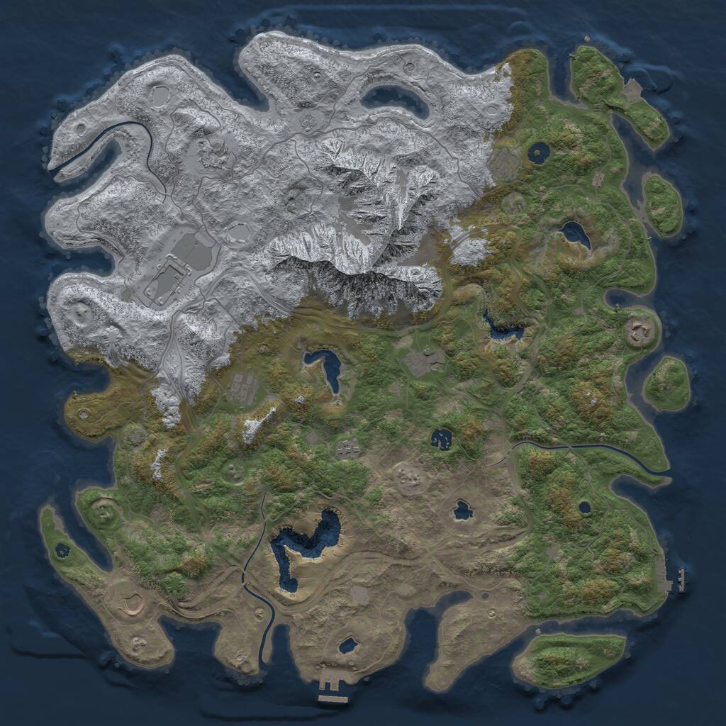 Rust Map: Procedural Map, Size: 5000, Seed: 347727890, 15 Monuments