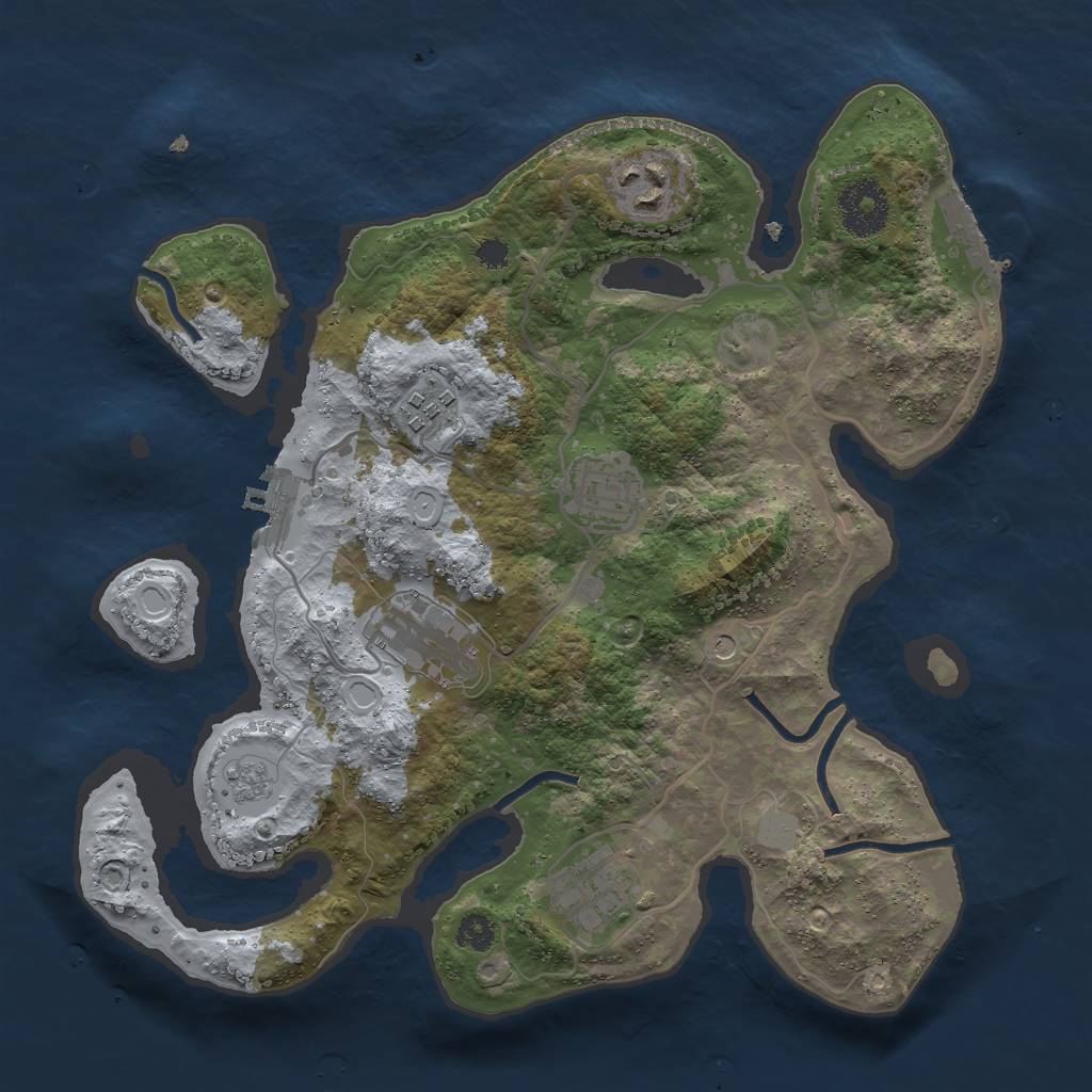 Rust Map: Procedural Map, Size: 3000, Seed: 366249250, 14 Monuments