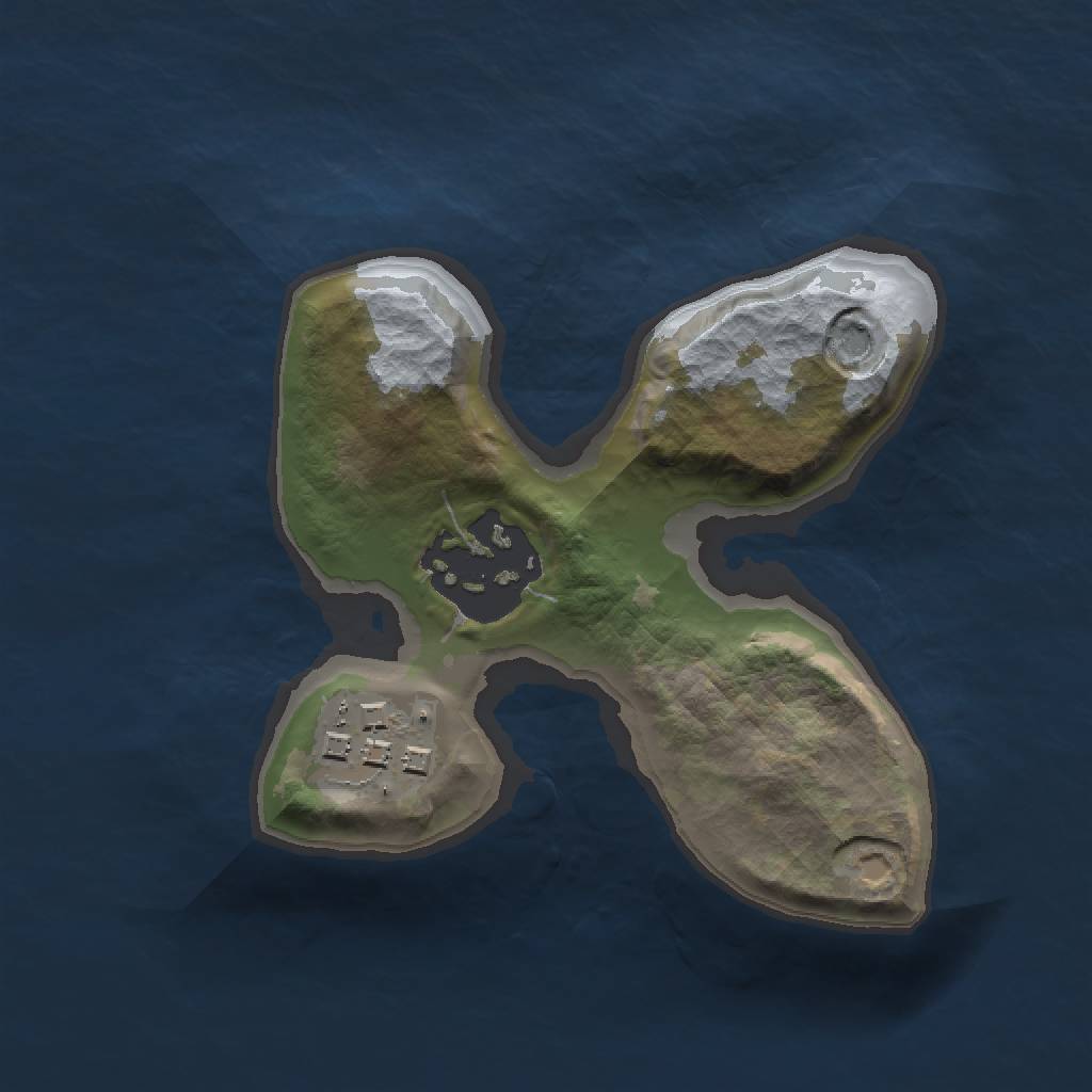 Rust Map: Barren, Size: 1500, Seed: 456543, 4 Monuments