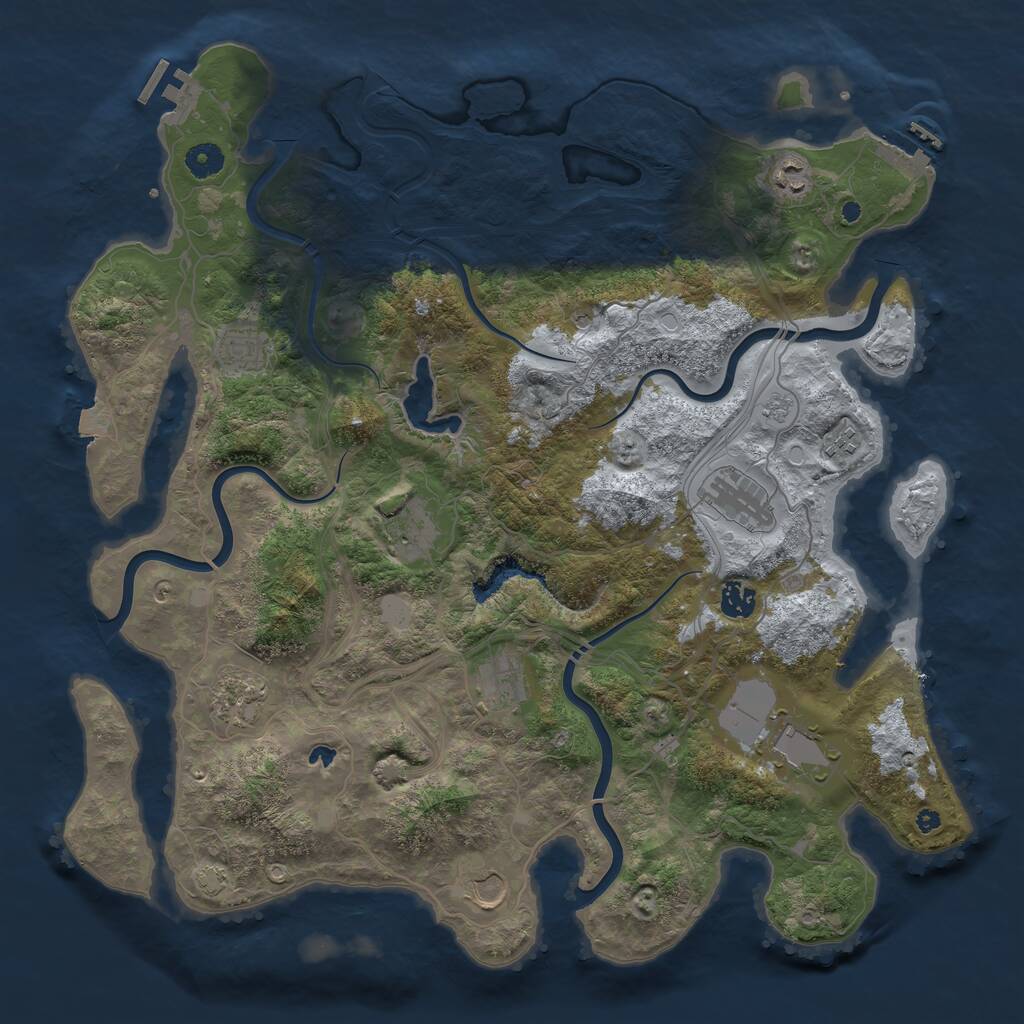 Rust Map: Procedural Map, Size: 4250, Seed: 1929520150, 16 Monuments
