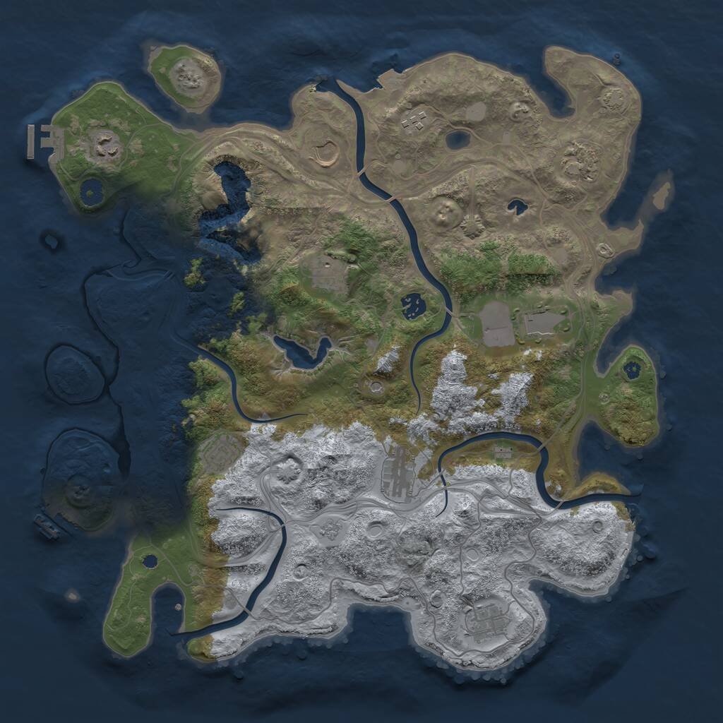 Rust Map: Procedural Map, Size: 4250, Seed: 426139897, 16 Monuments