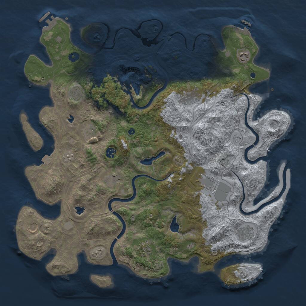 Rust Map: Procedural Map, Size: 4500, Seed: 27111982, 17 Monuments