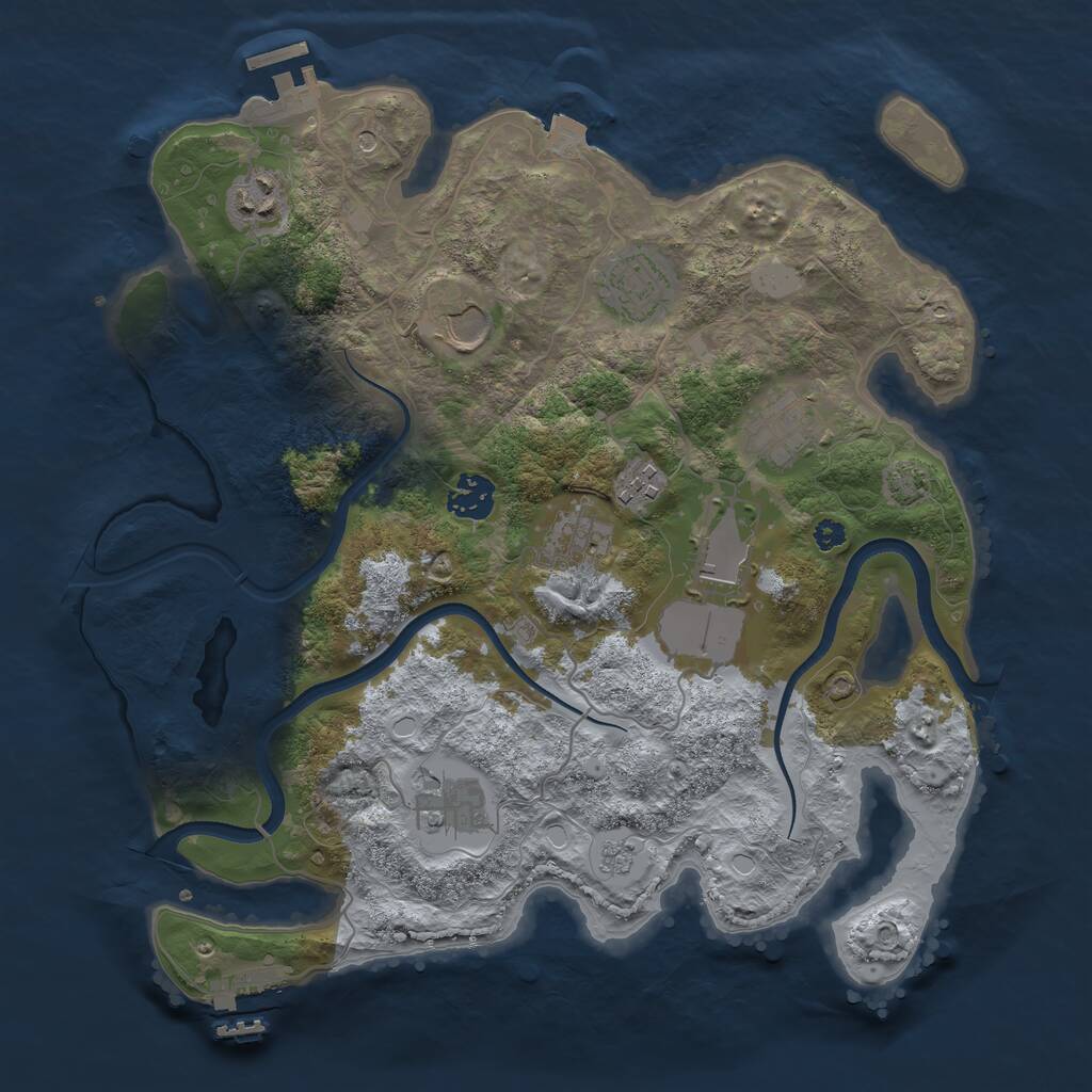 Rust Map: Procedural Map, Size: 3500, Seed: 39639416, 15 Monuments