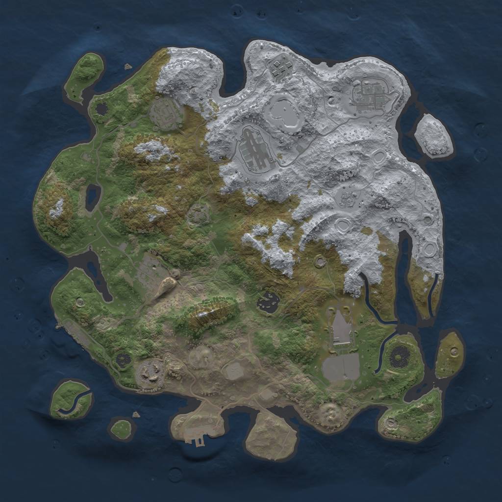 Rust Map: Procedural Map, Size: 3500, Seed: 71222184, 15 Monuments