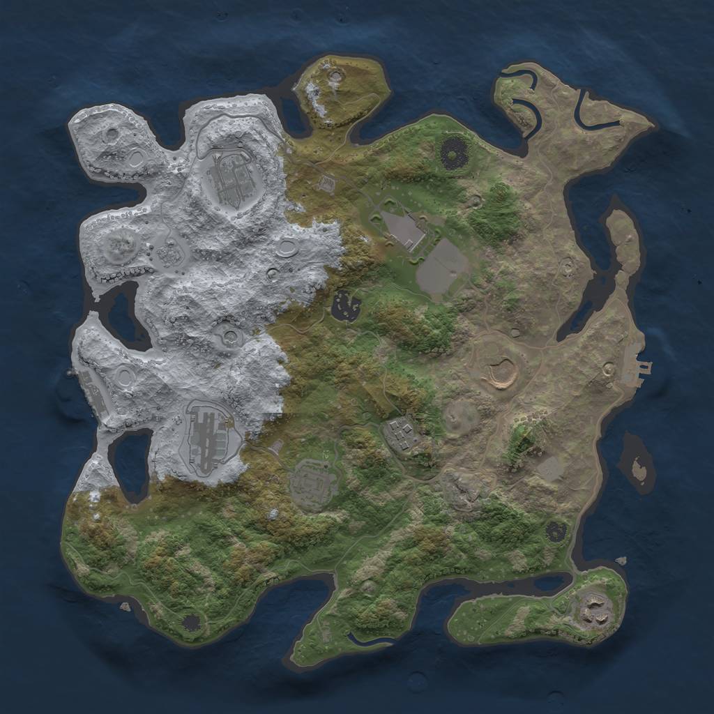 Rust Map: Procedural Map, Size: 3500, Seed: 38090310, 15 Monuments