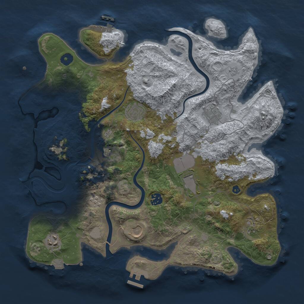 Rust Map: Procedural Map, Size: 3750, Seed: 291222, 15 Monuments