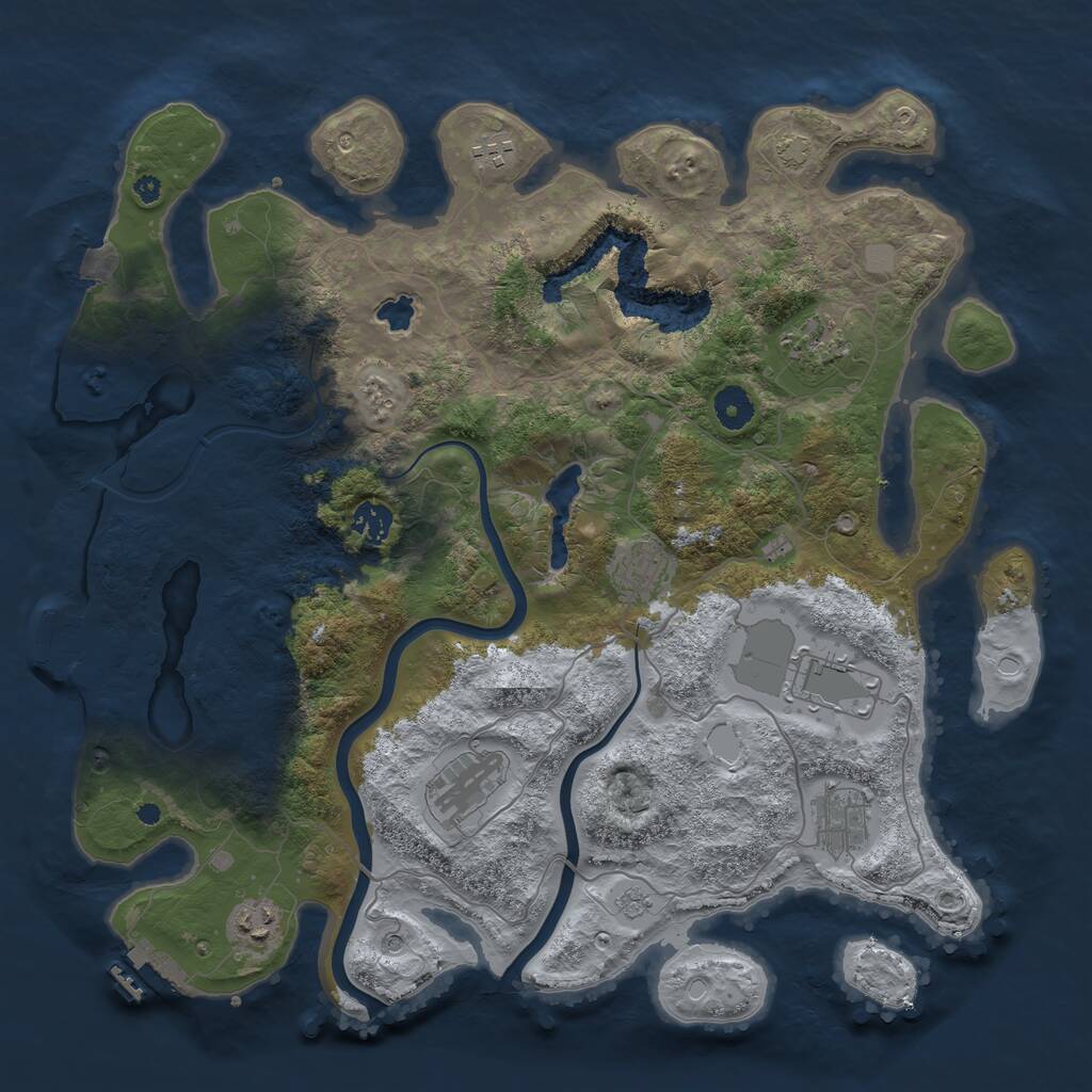 Rust Map: Procedural Map, Size: 4000, Seed: 48600, 14 Monuments