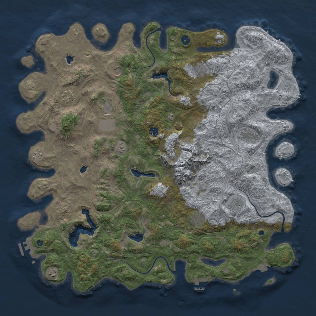 Rust Map: Procedural Map, Size: 5000, Seed: 157, 16 Monuments