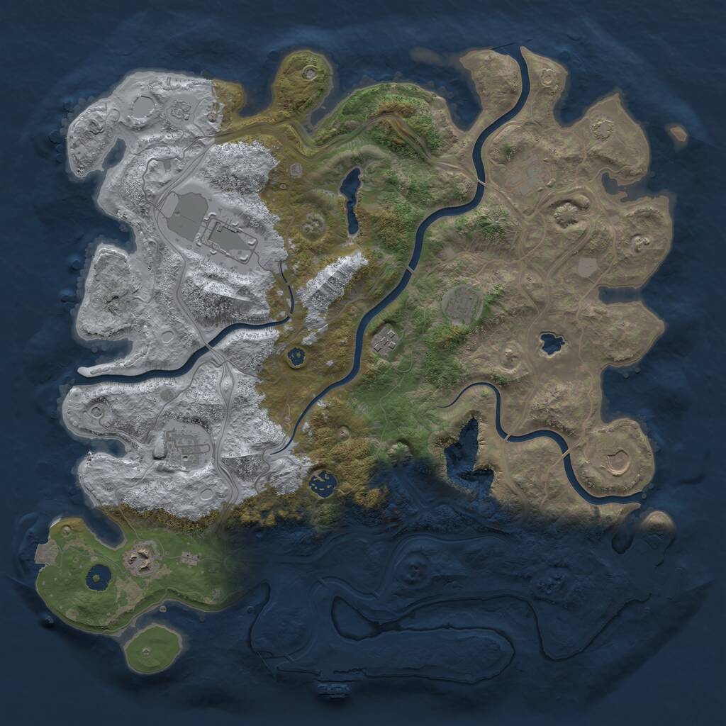 Rust Map: Procedural Map, Size: 4250, Seed: 1234567800, 14 Monuments