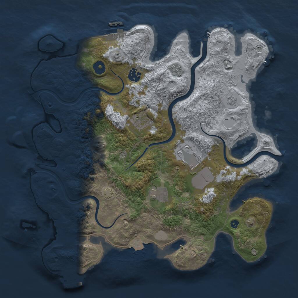 Rust Map: Procedural Map, Size: 3500, Seed: 41443431, 11 Monuments