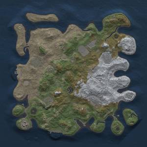 Thumbnail Rust Map: Procedural Map, Size: 3500, Seed: 1166674546, 18 Monuments