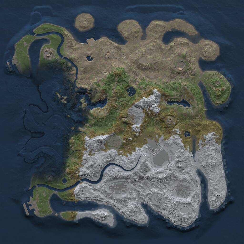 Rust Map: Procedural Map, Size: 4000, Seed: 990214, 15 Monuments