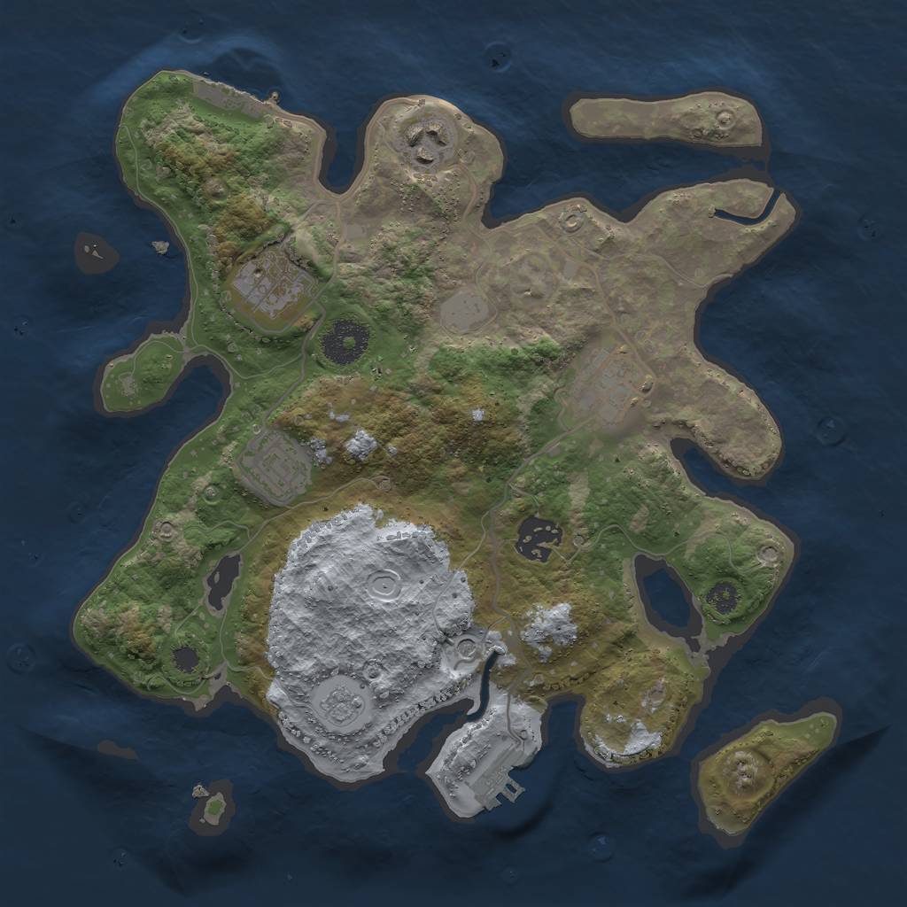 Rust Map: Procedural Map, Size: 3000, Seed: 2451083, 14 Monuments
