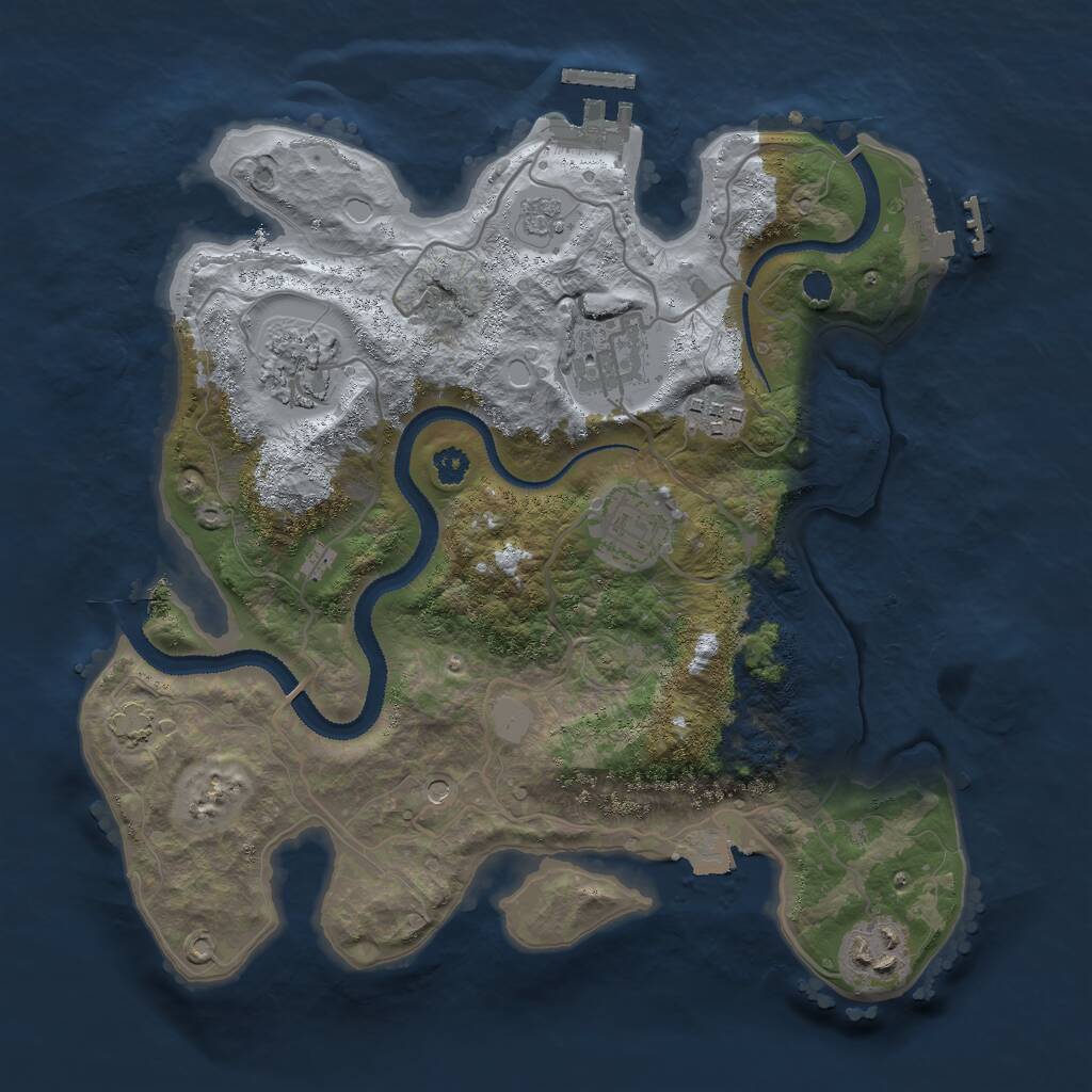 Rust Map: Procedural Map, Size: 3000, Seed: 56614306, 11 Monuments