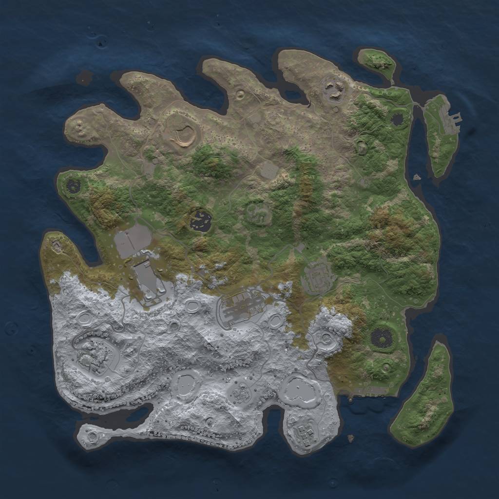 Rust Map: Procedural Map, Size: 3500, Seed: 2116535863, 15 Monuments