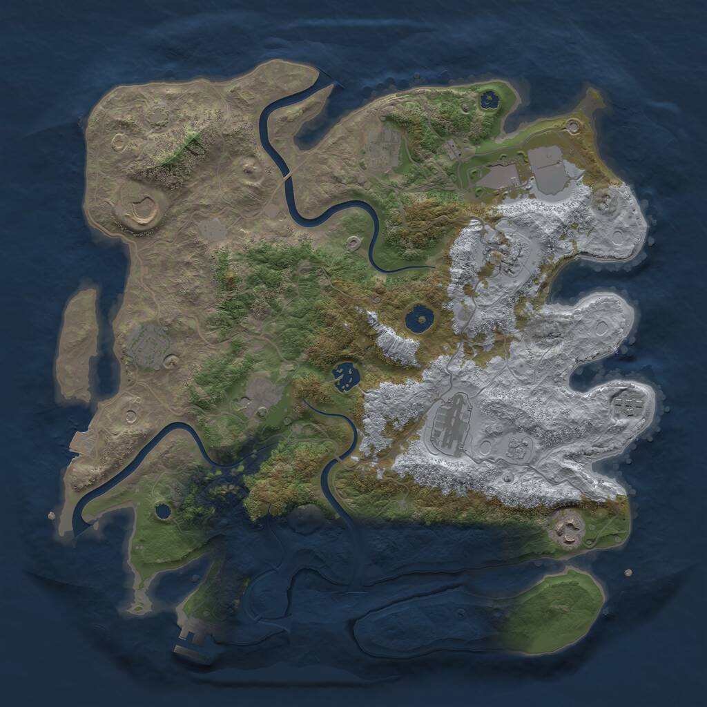 Rust Map: Procedural Map, Size: 3850, Seed: 26759756, 15 Monuments
