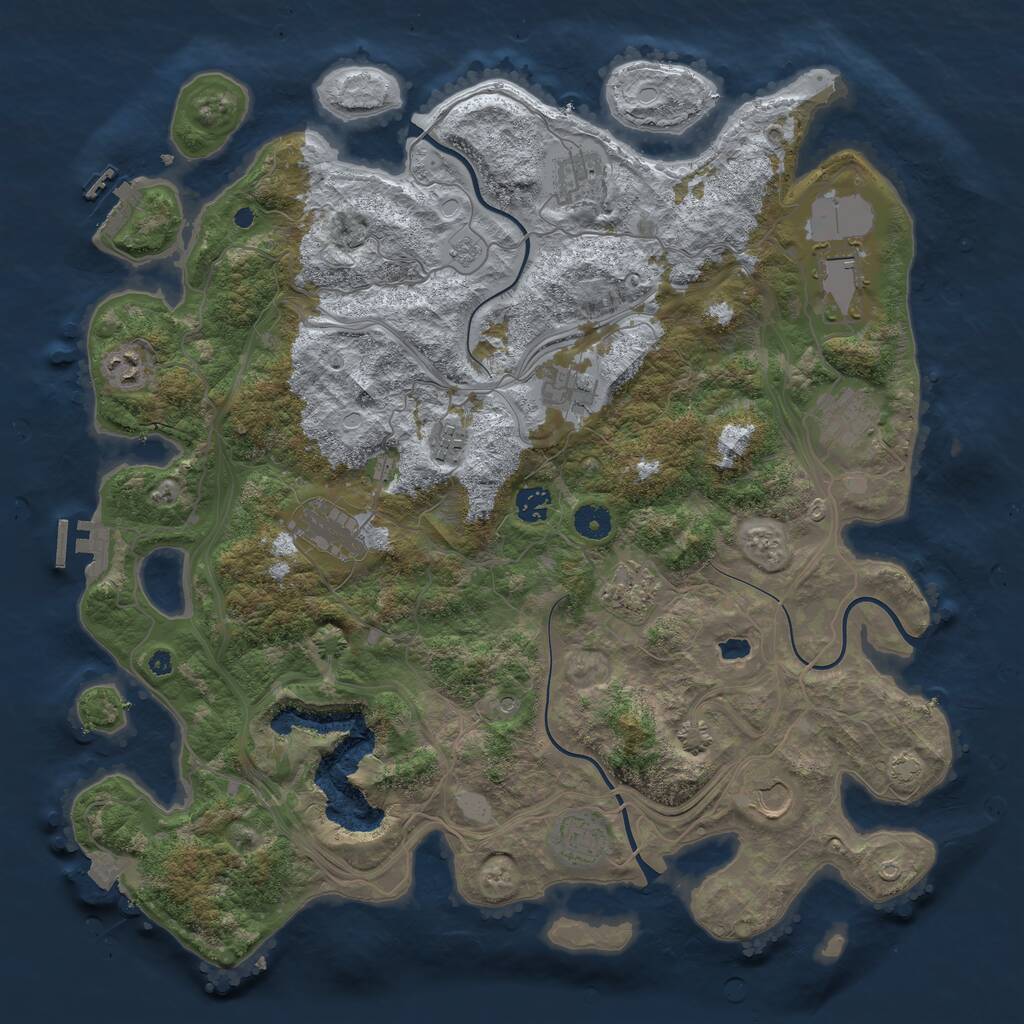 Rust Map: Procedural Map, Size: 4250, Seed: 2126556161, 17 Monuments