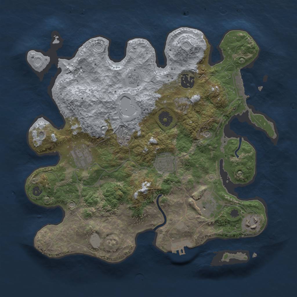 Rust Map: Procedural Map, Size: 3100, Seed: 648252, 15 Monuments