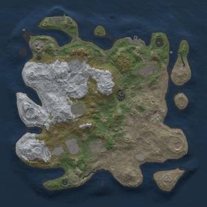 Thumbnail Rust Map: Procedural Map, Size: 3500, Seed: 25048348, 17 Monuments