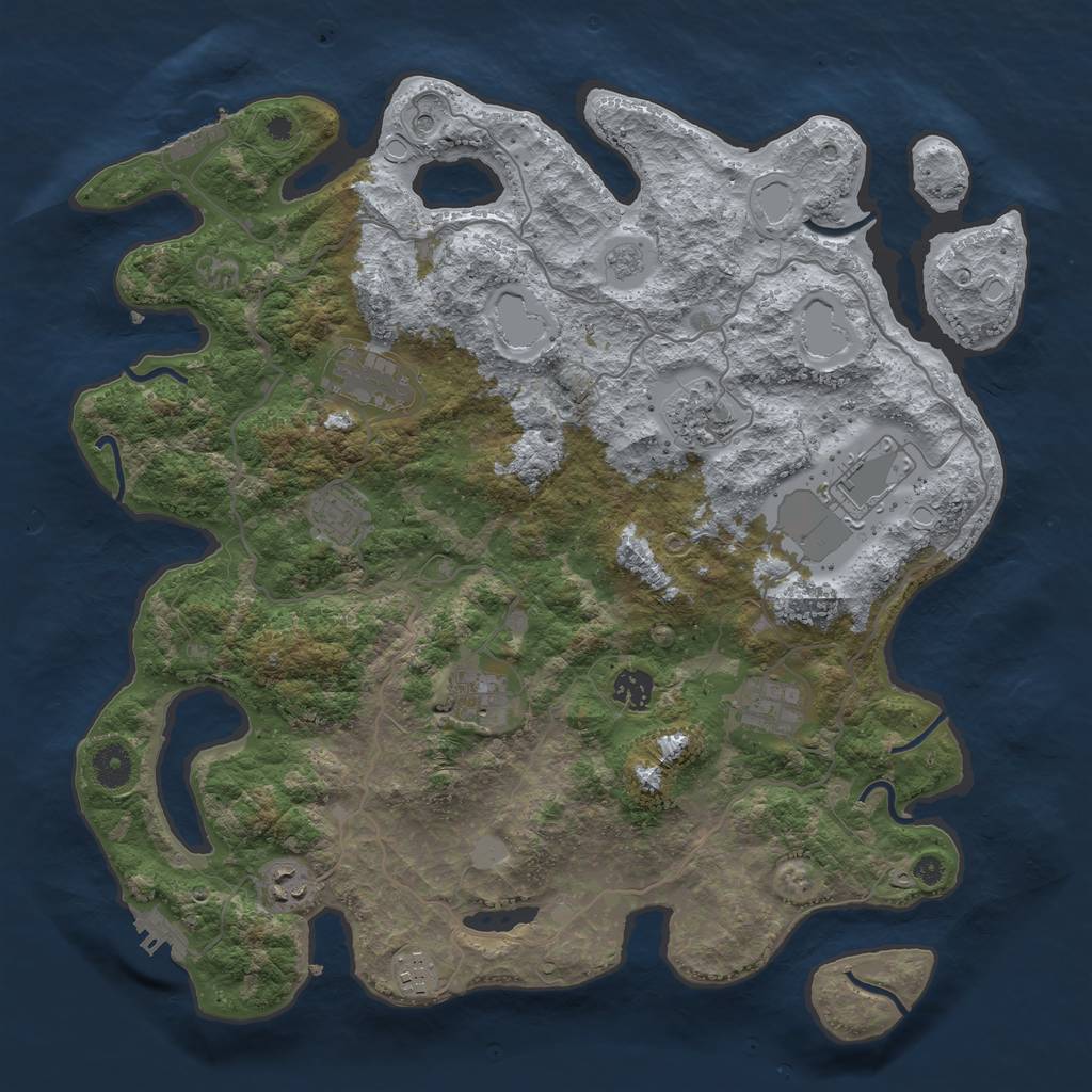 Rust Map: Procedural Map, Size: 4000, Seed: 27582, 16 Monuments