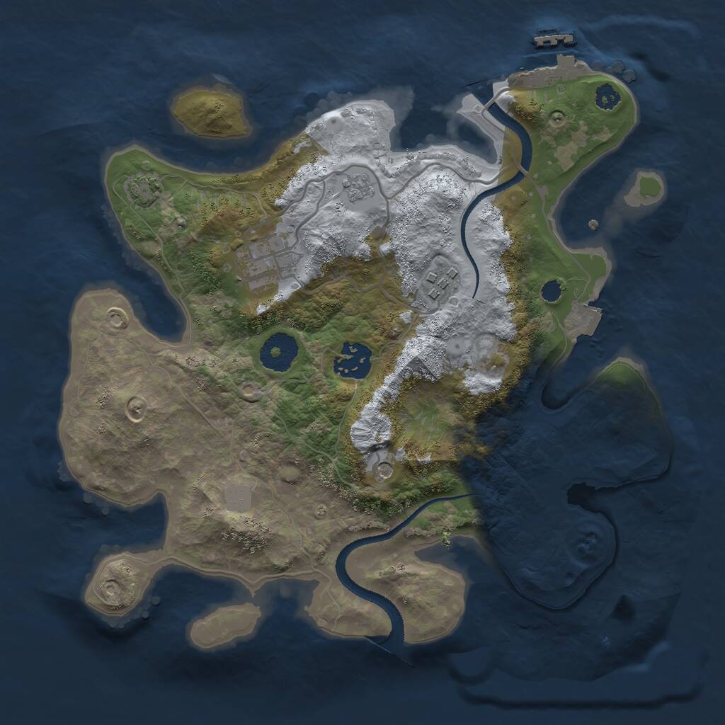 Rust Map: Procedural Map, Size: 2900, Seed: 1302485352, 8 Monuments